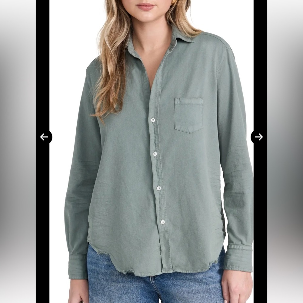 Frank & Eileen Washed Sage Green Button-Front Shirt